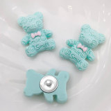 20MM Cartoon doll letter bear Resin snap button charms