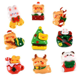 20MM Cute cartoon Christmas Resin snap button charms