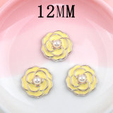 12MM camellia resin snap button charms