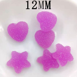 12MM Simulated Soft Candy Cartoon with Five Point Star Heart resin snap button charms