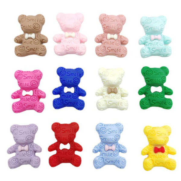 20MM Cartoon doll letter bear Resin snap button charms