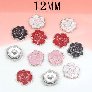 12MM Rose Emblem resin snap button charms