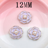 12MM camellia resin snap button charms