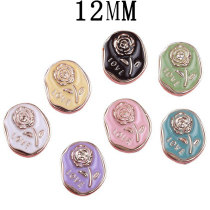 12MM Rose Emblem resin snap button charms