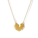 Stainless steel sunflower necklace