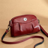 Genuine leather women's bag with fashionable design and a top layer cowhide single shoulder crossbody bag fit 20MM Snaps button jewelry wholesale