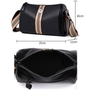Head layer cowhide pillow bag, large capacity single shoulder crossbody bag, casual real leather bag fit 20MM Snaps button jewelry wholesale