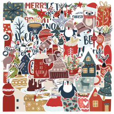 50 pieces of Christmas graffiti stickers, car phones, water bottles, decorative stickers, hand curtains, waterproof stickers