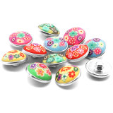 10pcs/lot 20MM Soft pottery flowers  snap button charms