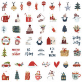 50 pieces of Christmas graffiti stickers, car phones, water bottles, decorative stickers, hand curtains, waterproof stickers