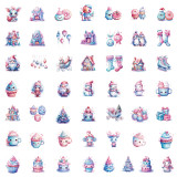 50 pieces of colorful Christmas graffiti stickers for doors, windows, refrigerators, computer decoration stickers, waterproof stickers