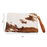 PU Cotton Plush Super Soft Cow Pattern Three Piece Makeup Handbag Fashion One Shoulder Handbag