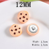 12MM Cartoon biscuits resin  snap button charms