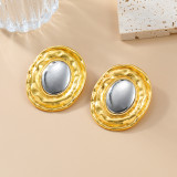 Alloy circular metal color matching earrings
