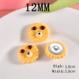 12MM Cartoon biscuits resin  snap button charms