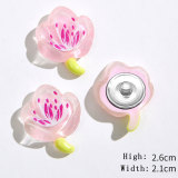 20MM sakura flowers Resin snap button charms