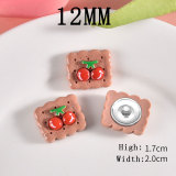 12MM Cartoon biscuits resin  snap button charms