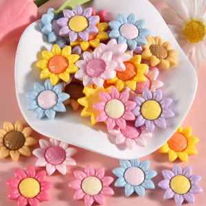 20MM sunflower flowers Resin snap button charms