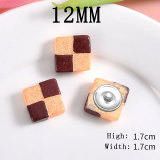 12MM Cartoon biscuits resin  snap button charms