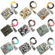 Silicone Beaded Card Bag Western Style Cowhead Bag Card Bag Keychain Wallet fit  20MM Snaps button jewelry wholesale