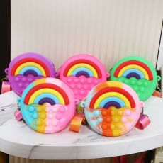 Candy colored donut children's bag Fashion silicone rodent killer pioneer bag One shoulder diagonal cross bag