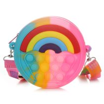 Candy colored donut children's bag Fashion silicone rodent killer pioneer bag One shoulder diagonal cross bag