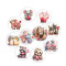 20MM love  cat horse hippopotamus alpaca  Print glass snap button charms