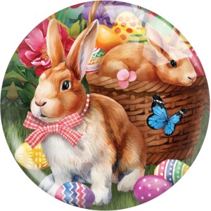 20MM  happy easter rabbit Print glass snap button charms