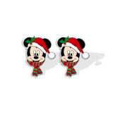 Anime Surrounding Mickey Minnie Donald Duck Christmas Elk Resin Earrings