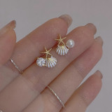 Starfish Shell Pearl Earrings