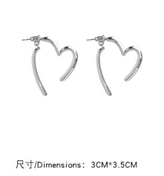 Valentine's Day Metal Cross Love Earrings