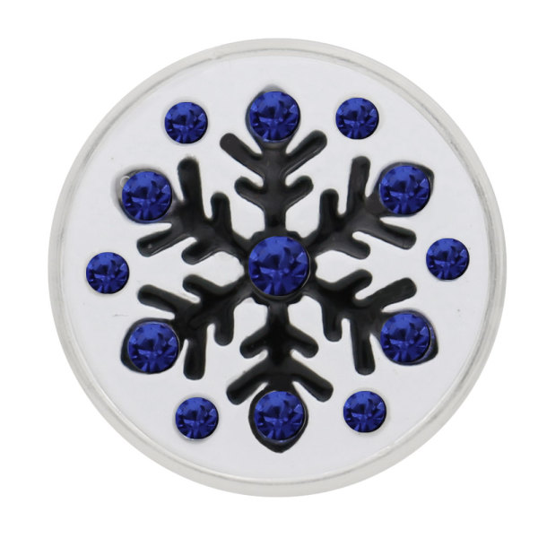 20mm Christmas snowflake grab silver  blue tape rhinestone decorated with enamel  grab jewelry