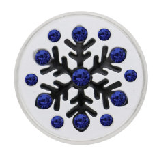 20mm Christmas snowflake grab silver  blue tape rhinestone decorated with enamel  grab jewelry