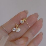 Starfish Shell Pearl Earrings
