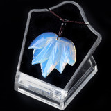Natural crystal agate Canadian maple leaf necklace