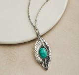 Turquoise pendant Bohemian style necklace