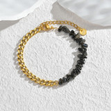 Stainless steel crushed stone bracelet