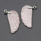 1pcs Natural crystal agate wing pendant