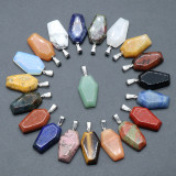 1pcs Natural Crystal Mini Coffin Board Pendant Halloween Fun Decoration