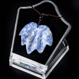 Natural crystal agate Canadian maple leaf necklace