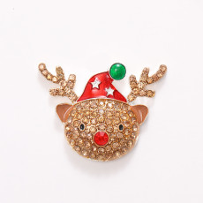 30mm Christmas Santa Claus Snowman Elk Water Diamond Alloy snap button charms  fit 20mm snap jewelry