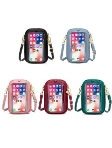 Single shoulder crossbody bag, leather small bag, touch screen mobile phone bag