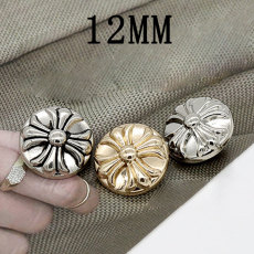 12MM Metal  cross snap button charms