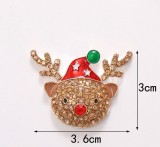 30mm Christmas Santa Claus Snowman Elk Water Diamond Alloy snap button charms  fit 20mm snap jewelry
