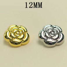 12MM Metal  flower snap button charms