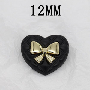 12MM Metal  Love Bow snap button charms