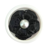 25MM Metal pearl flower snap button charms