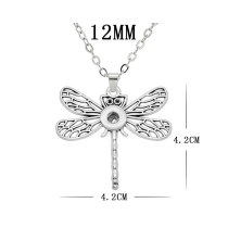 dragonfly  Metal Pendant 60CM Necklace fit 12MM Snaps button jewelry wholesale