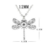 dragonfly  Metal Pendant 60CM Necklace fit 12MM Snaps button jewelry wholesale