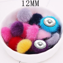 12MM Plush colored buttons Metal  snap button charms